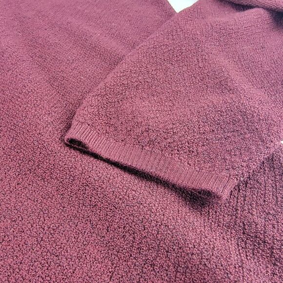 Stitch Note Mens Merino Wool Sweater‎ L Crew Neck Pull Over Long Sleeve L Maroon - Picture 7 of 7